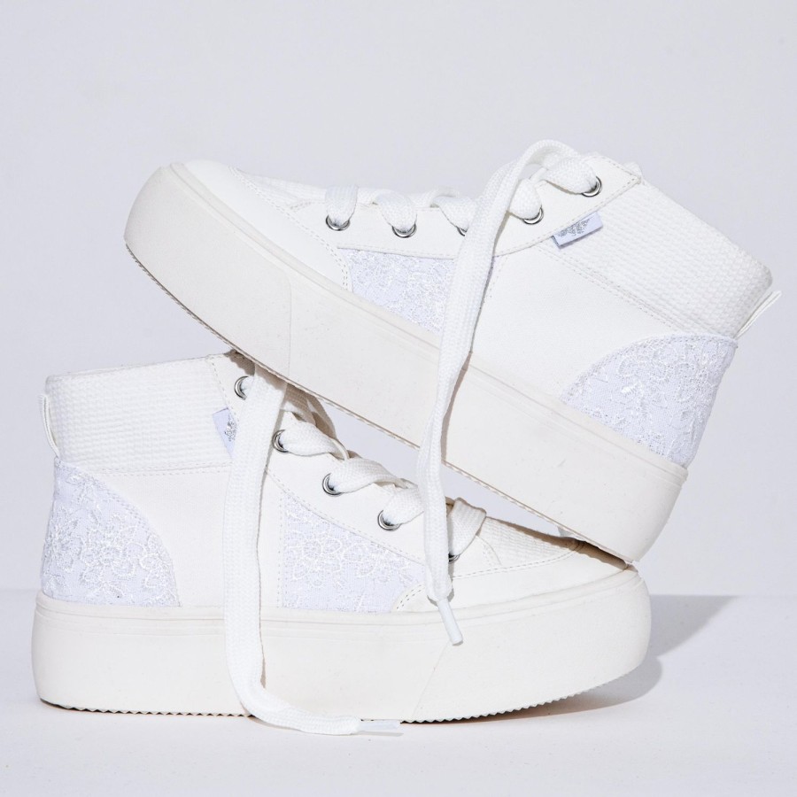 Sneakers Rocket Dog | Rocket Dog® Women'S Flair White Patchwork Platform Sneaker