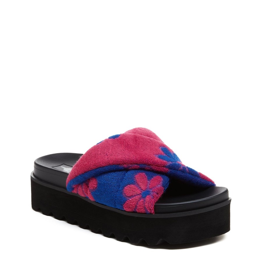 Sandals Rocket Dog | Rocket Dog Breeze Slide Sandal: Hot Pink Terrycloth Poolside Perfection