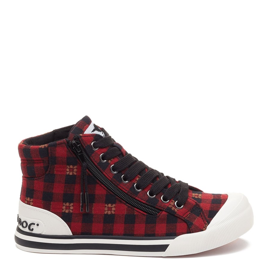 Sneakers Rocket Dog | Jazzin Red Plaid Floral High Top Sneaker