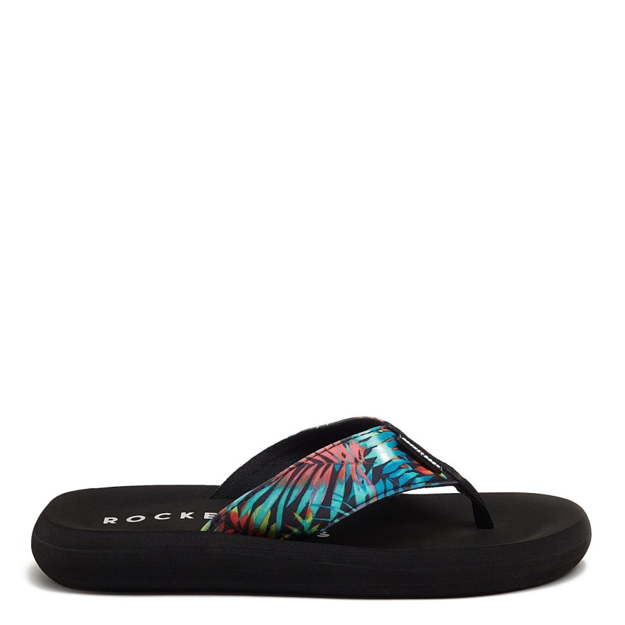 Flip Flops Rocket Dog | Spotlight Black Palm Print Flip Flop