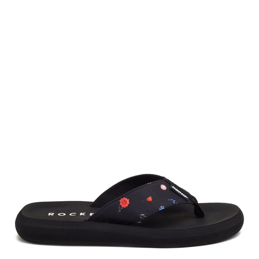 Flip Flops Rocket Dog | Rocket Dog® Women'S Spotlight Black Floral Flip Flop