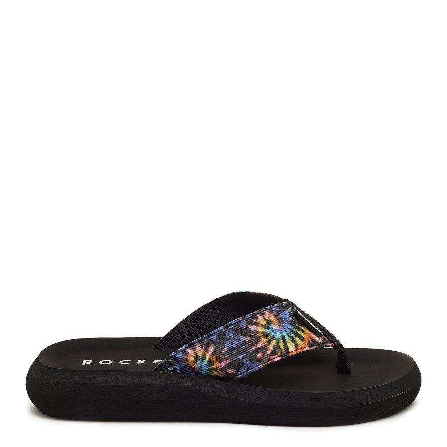 Flip Flops Rocket Dog | Rocket Dog® Women'S Spotlight Black Tie Dye Flip Flop