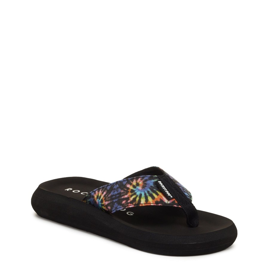 Flip Flops Rocket Dog | Rocket Dog® Women'S Spotlight Black Tie Dye Flip Flop